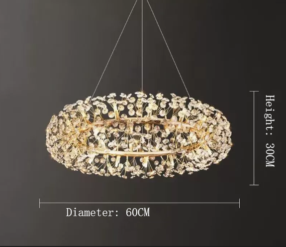 Dandelion crystal pendant light luxury living room light bedroom dining room high-end crystal pendant light modern creativity - Image 3